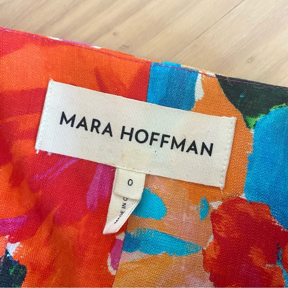Mara Hoffman mei linen midi dress red florals - Picture 6 of 13